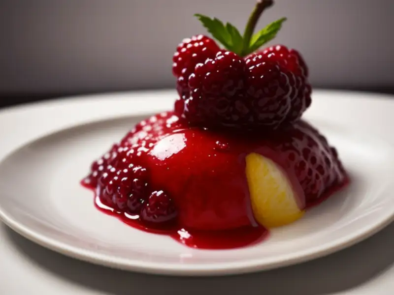 Geleia de morango e mirtilo-vermelho com limoncello