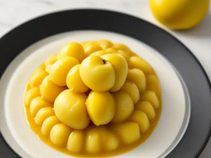Gnocchi with apples, served with a walnut cream sauce flavored with nutmeg.