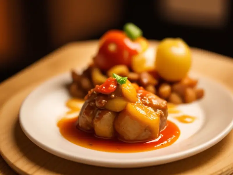 Goulash de carne com pimentões e batatas