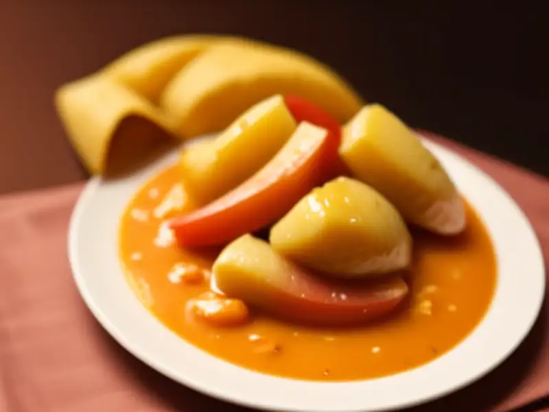 Goulash de peru com abacaxi e pimentões