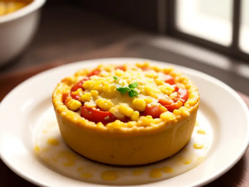 Gratinado mexicano de tomate com milho