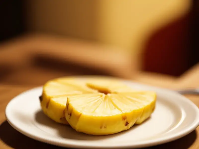 Grilled pineapple with caramel sauce