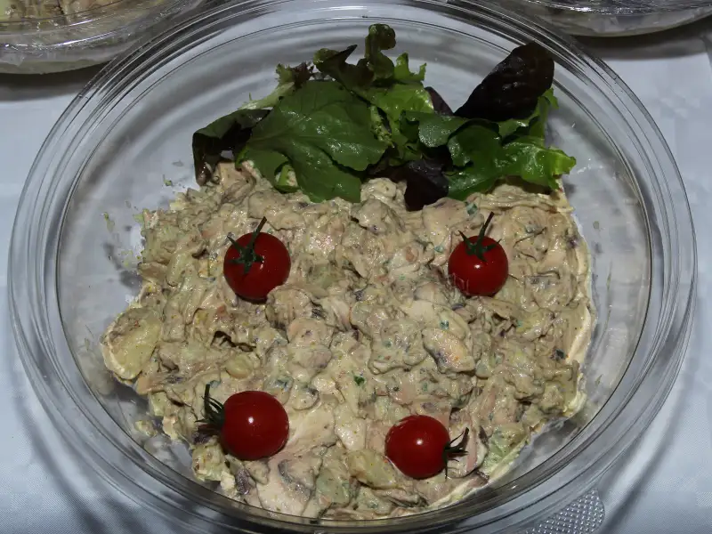 Creamy apple salad with sour cream and tarragon