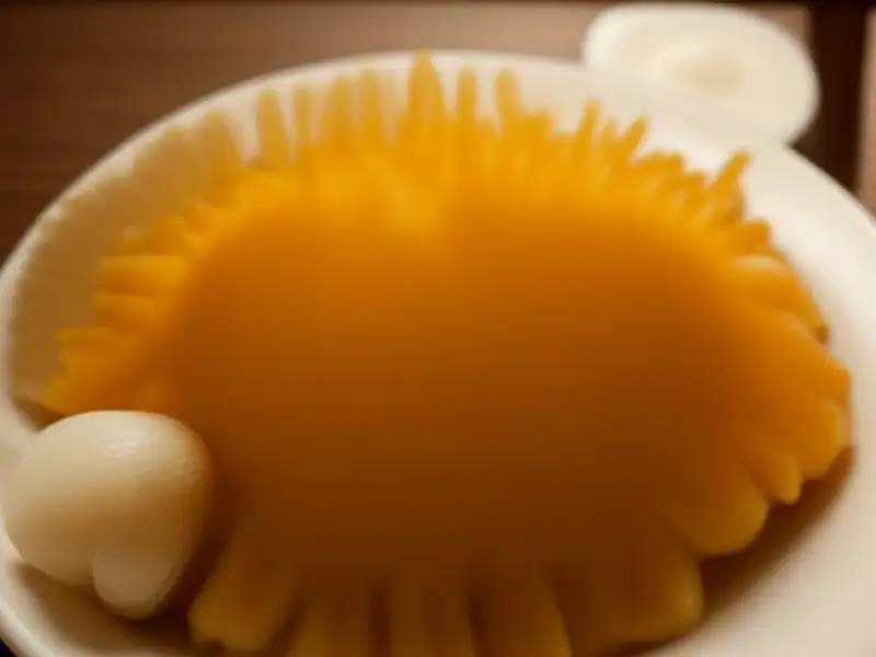 Grzyby enoki gotowane na parze w sosie sojowym.