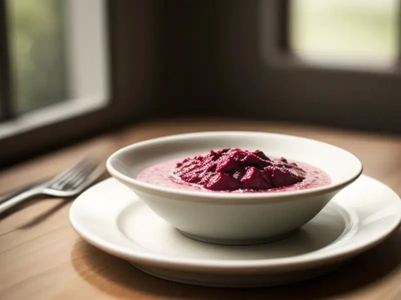 Puré de guisantes con menta y mijo