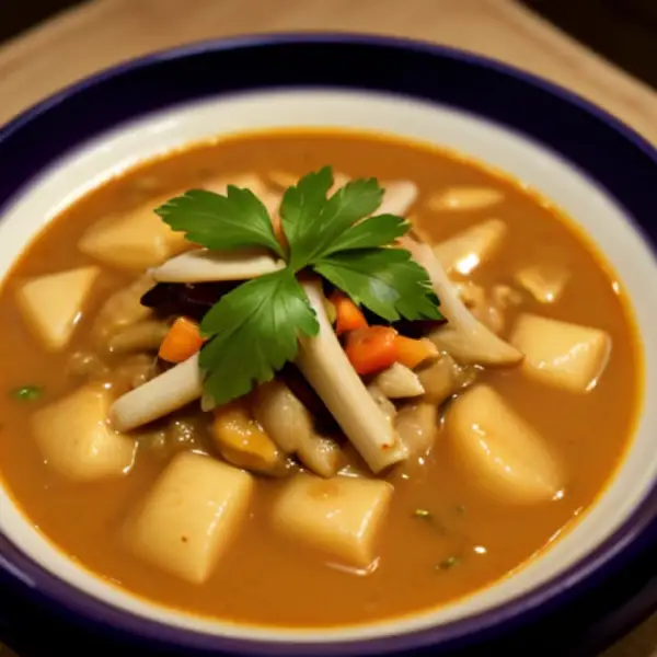 Gulai rebung aux anchois frais et lait de coco