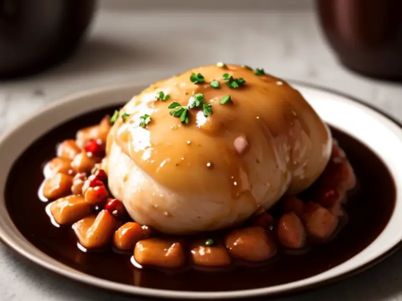 Coq au vin, Variante mit Speck und Pilzen