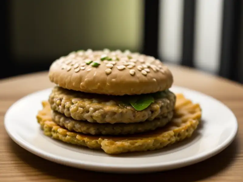 Hamburger vegetariano con fiocchi d’avena