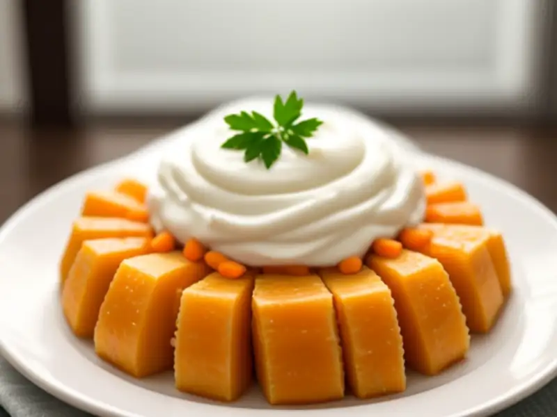 Herkes beğendi, salada turca em camadas de batata, cenoura e iogurte