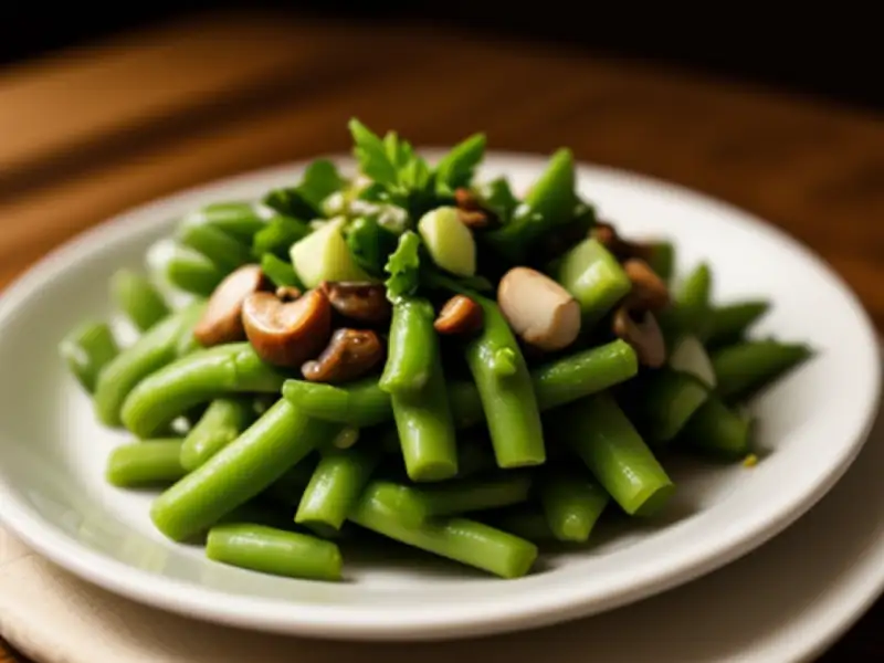 Insalata di funghi e fagiolini