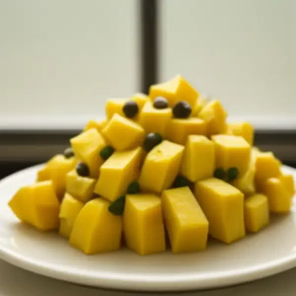 Insalata di pollo, mango e mela
