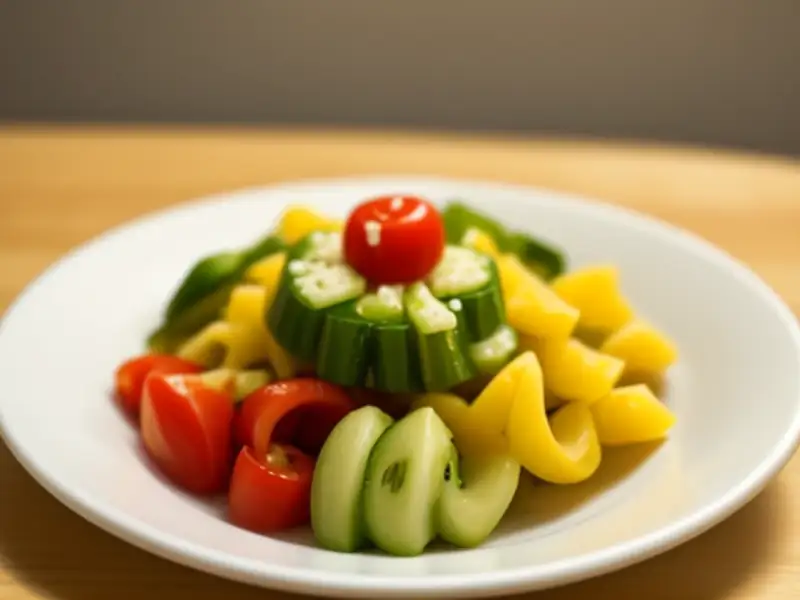 Italienische Nudelsalat mit Paprika und Käse