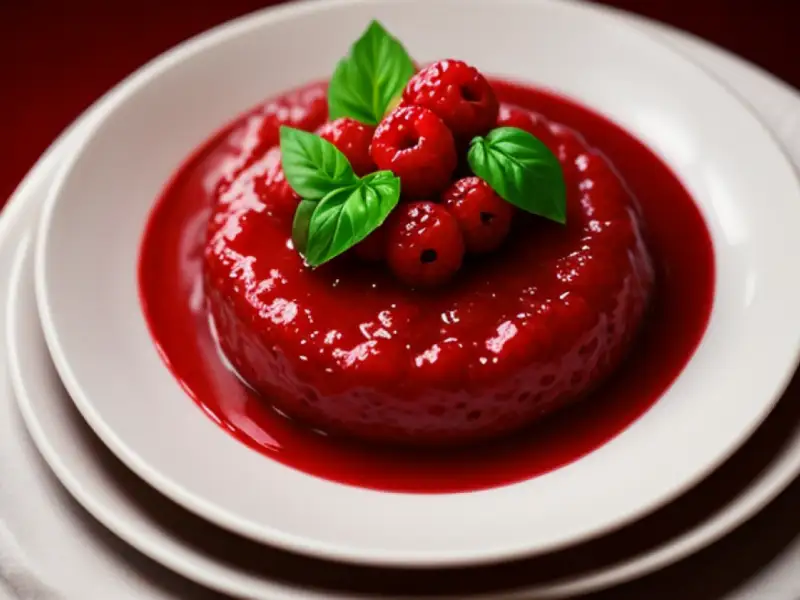 red berry jam and basil
