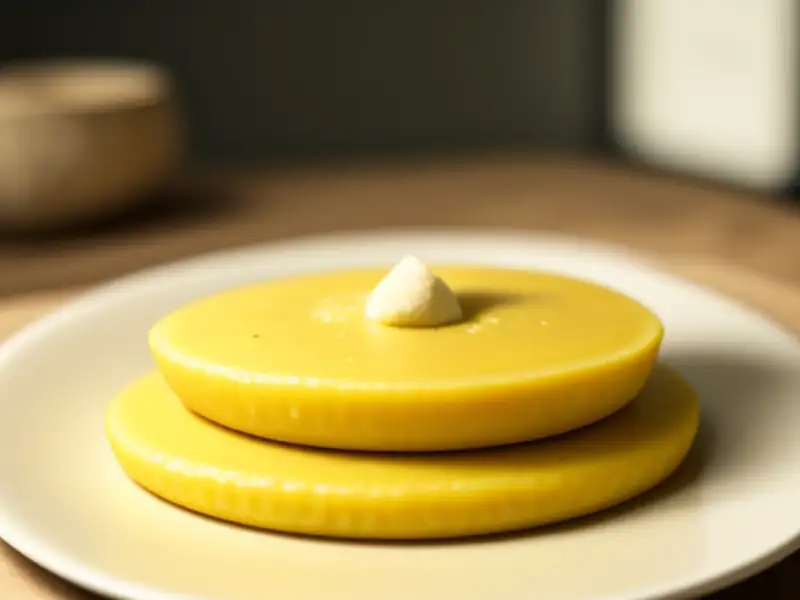 Jenang de milho com açúcar de palma e leite de coco