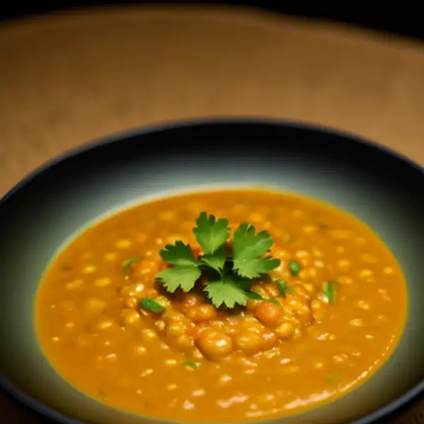 Frijoles de guisantes con tomate y especias
