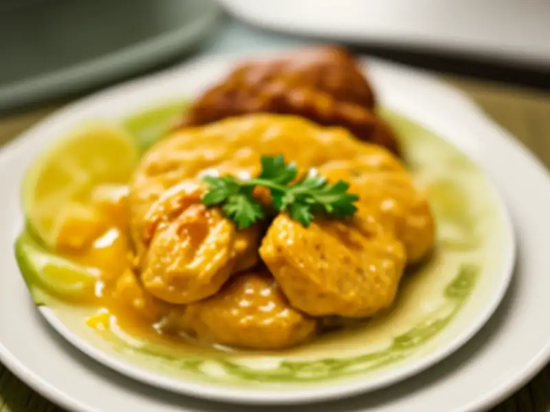 Kabab de frango grelhado com cebola e coentro