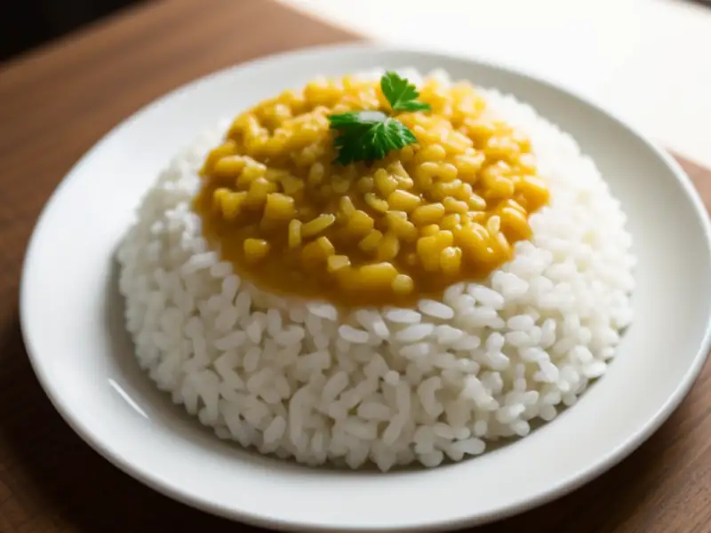 Kampalo, arroz glutinoso com leite de coco em folha de coqueiro