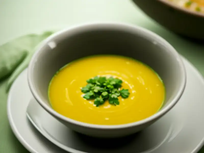 Karotten- und Korianderblatt-Suppe