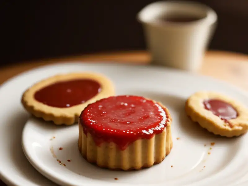 Kuchen mit Keksen, Schokolade und Marmelade