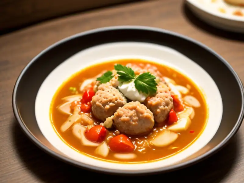 Khoresh vanushak de Kermanshah com carne