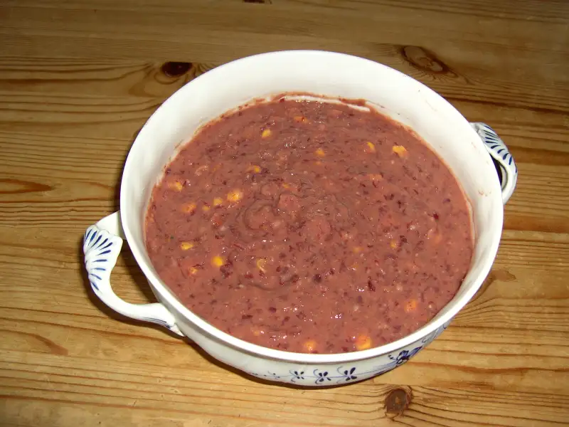 Pureed beans with corn