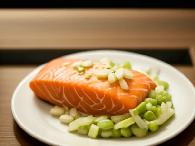 Lachs gefüllt mit Erdmandinen
