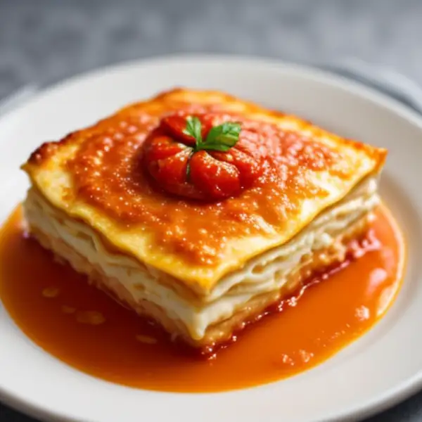 Lasaña de queso cottage con salsa de tomate