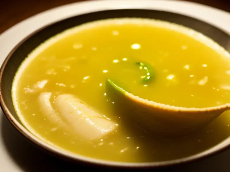 Lime and chicken soup, crispy tortillas
