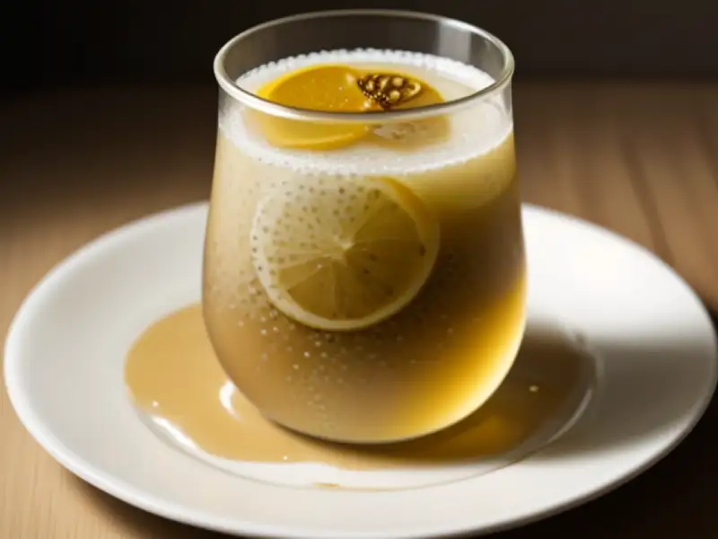 Limonada com mel e sementes de chia