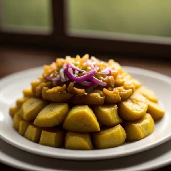 Dominikanisches Mangú mit gebratenen Zwiebeln