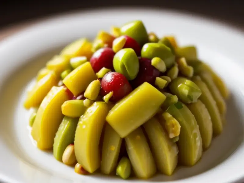Marokkaanse salade met rijst, wortels en garnalen