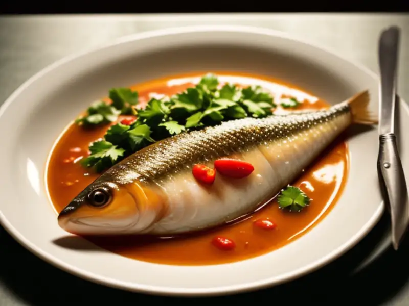 Marokkaanse vis met pepers en kruiden
