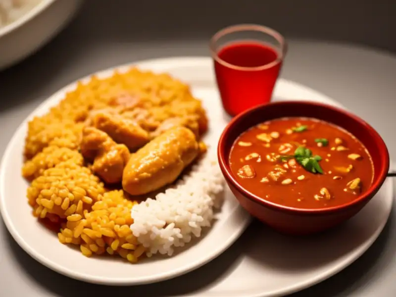 Arroz de tomate e frango masak merah