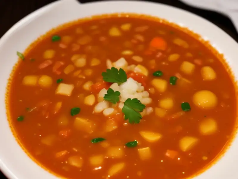 Minestrone persa com salsichas