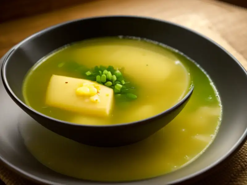 Missoshiru com tofu e cebolinha