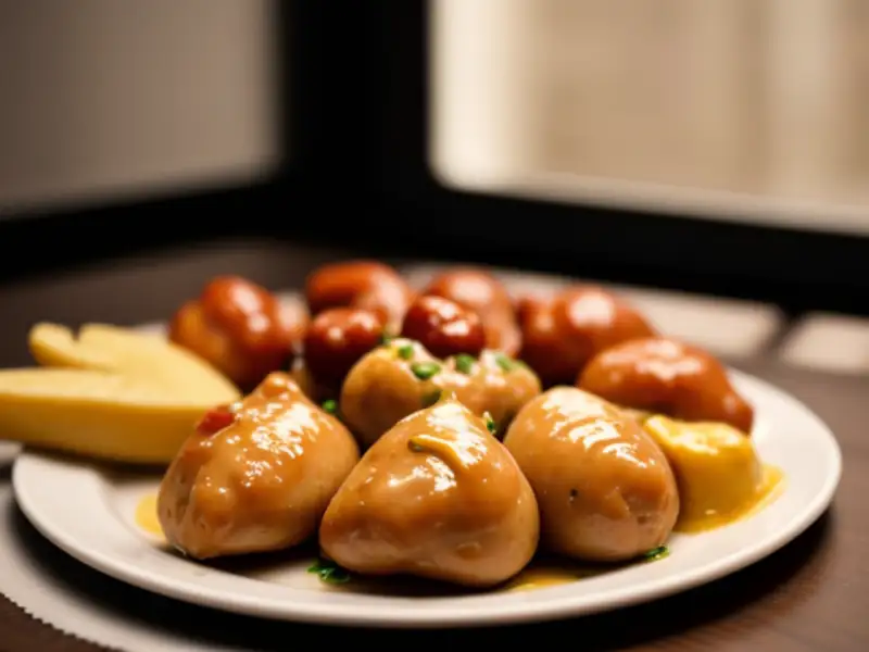 Miúdos de frango dourados com molho de alho e aïoli