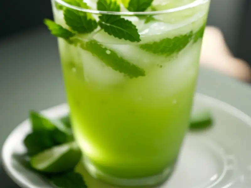 Mirtowy Mojito bez alkoholu z cytryną zieloną