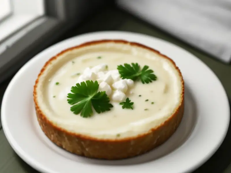 Molho cremoso de alho, leite e miolo de pão