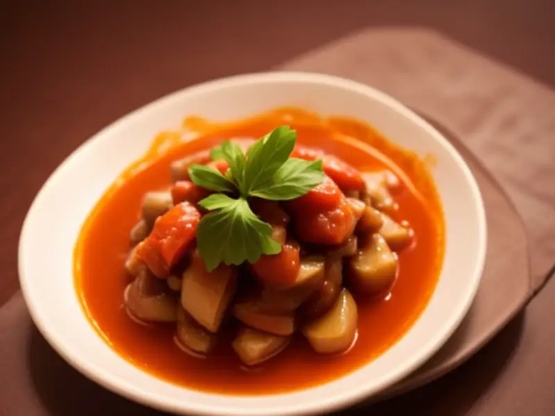 Molho de berinjela e tomate