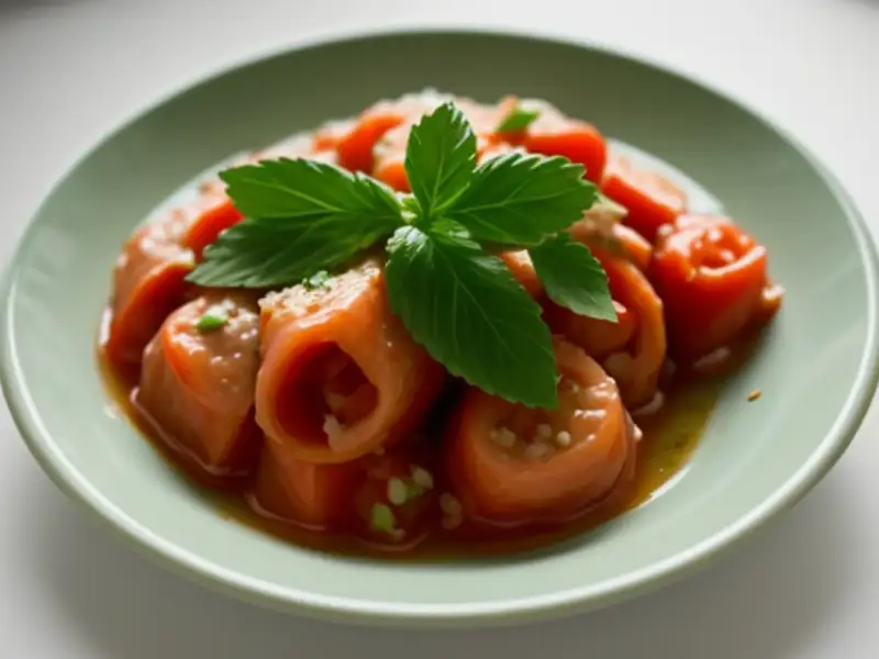 Molho de hortelã e tomate para dolmas