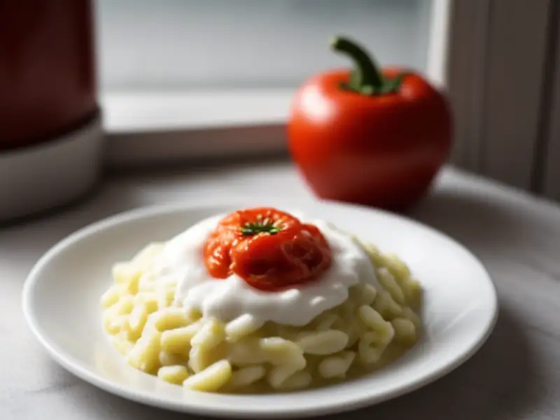 Molho búlgaro frio à base de tomate, pimentão e iogurte.