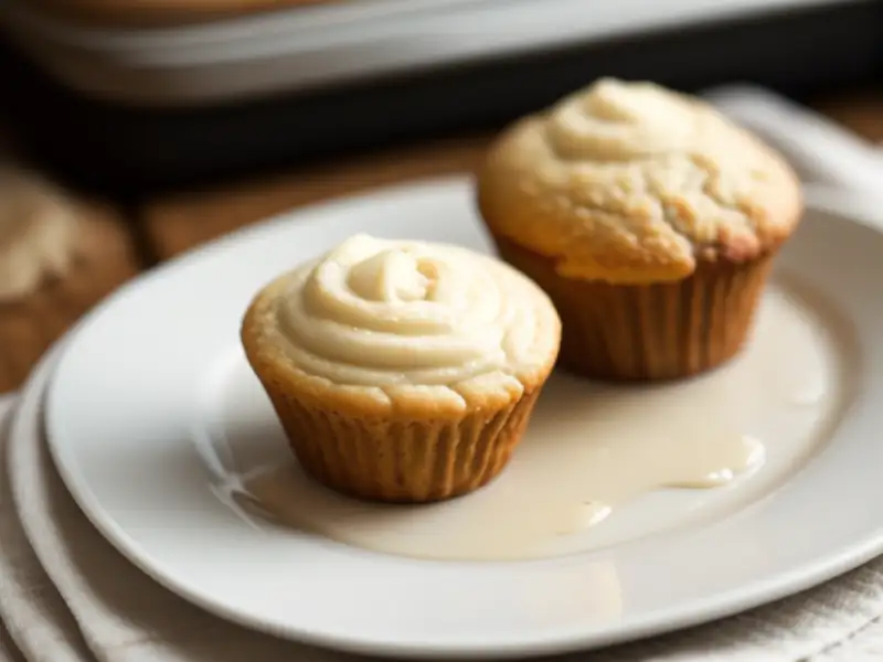 Muffin con banana, cioccolato e formaggio spalmabile
