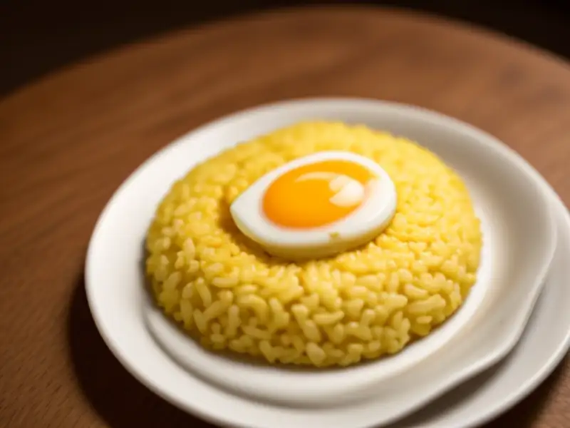 Nasi goreng original com ovos mexidos