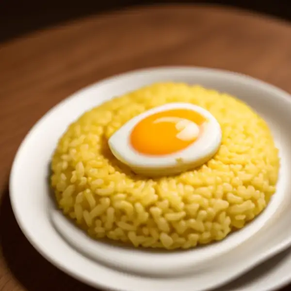 Arroz frito casero con huevo revuelto.