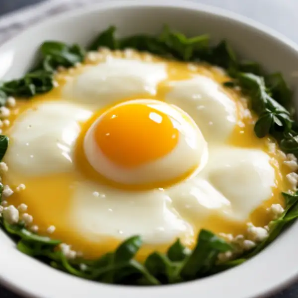 Huevos al horno con feta y tomates deshidratados