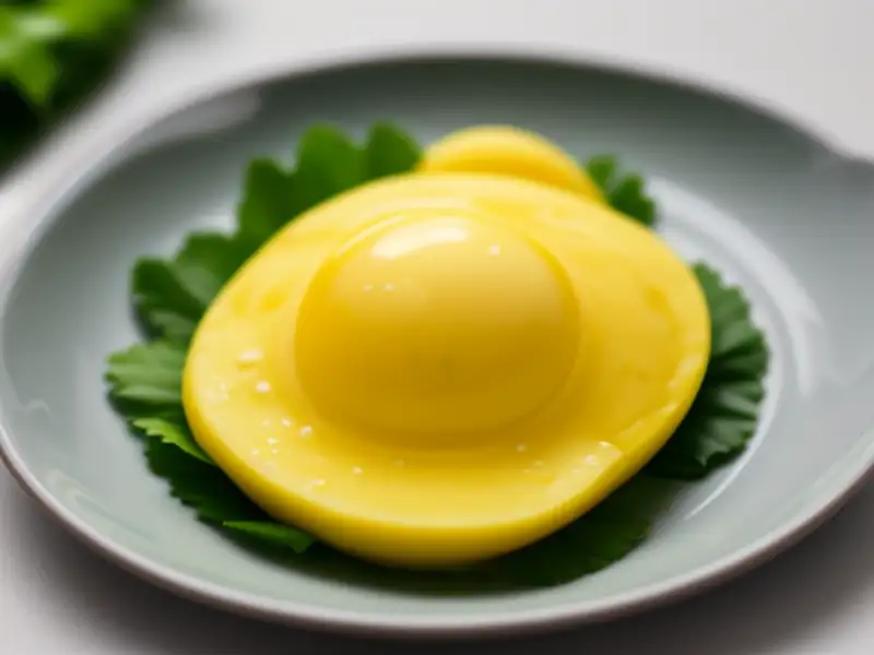 Omelete enrolada com folhas de lá mơ