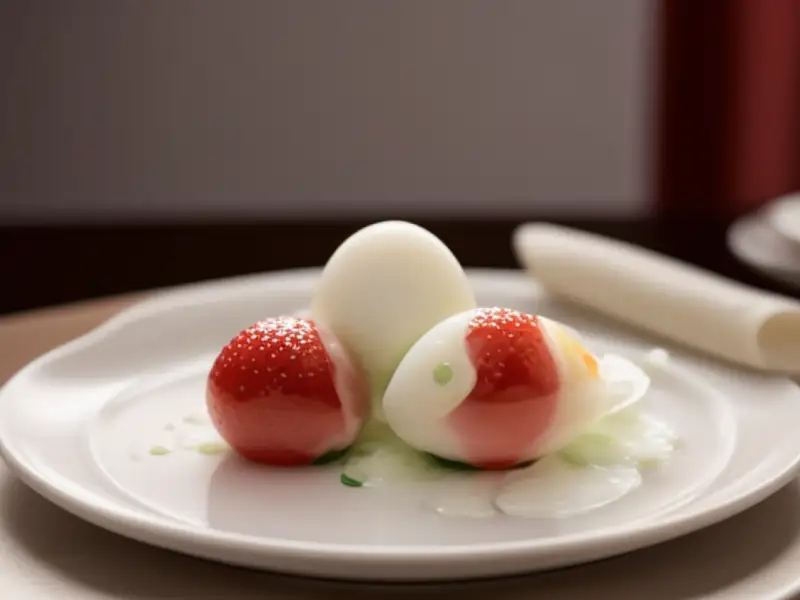 Ovos cozidos com caviar vermelho, à azeri