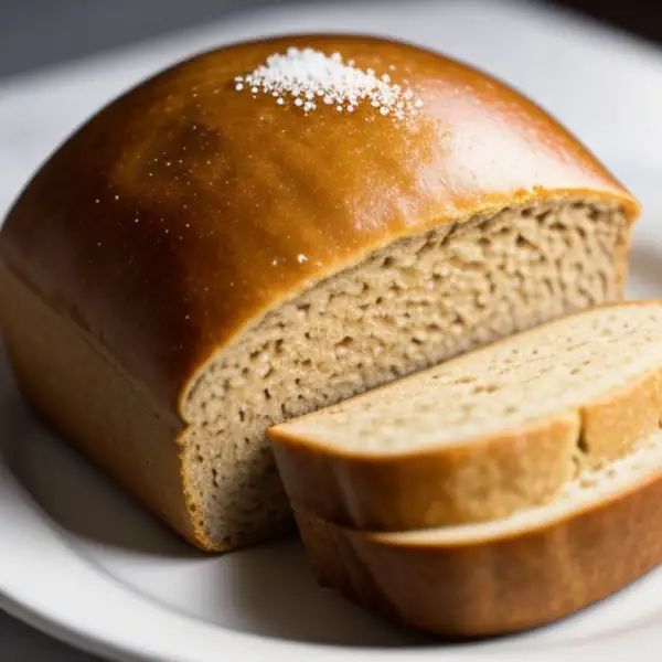 Vollkornbrot aus Weizen und Soja, aufgegangener Teig
