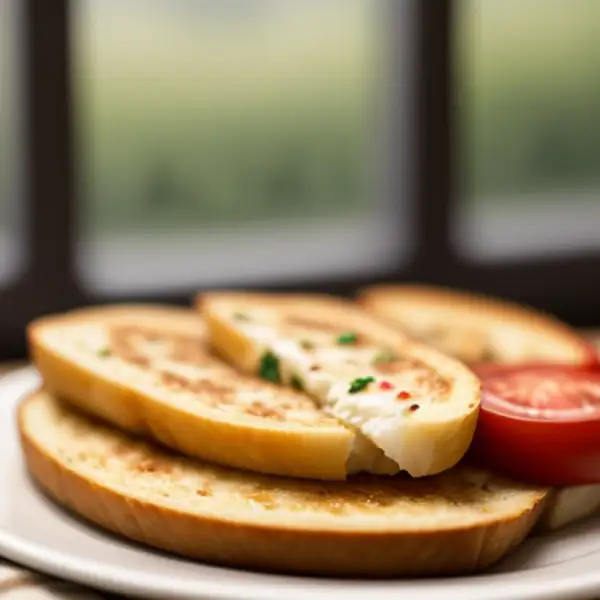 Pain grillé à la mozzarella, tomate et sauge