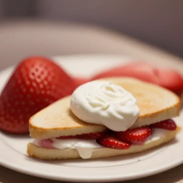 Panino con fragole e panna montata